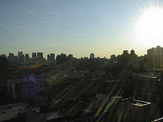 Sunset at the site of the World Trade Center